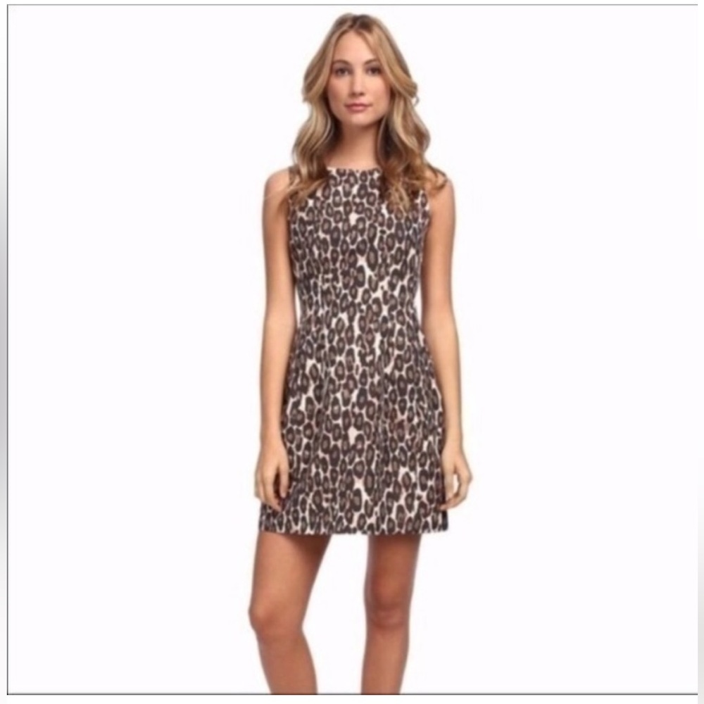 kate spade Leopard Print Mini Dress in Brown & Cream NWT